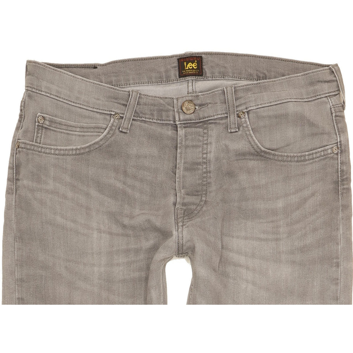 Lee Daren Men Grey Straight Slim Stretch Jeans W34 L33