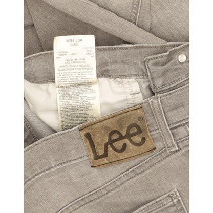 Lee Daren Men Grey Straight Slim Stretch Jeans W34 L33