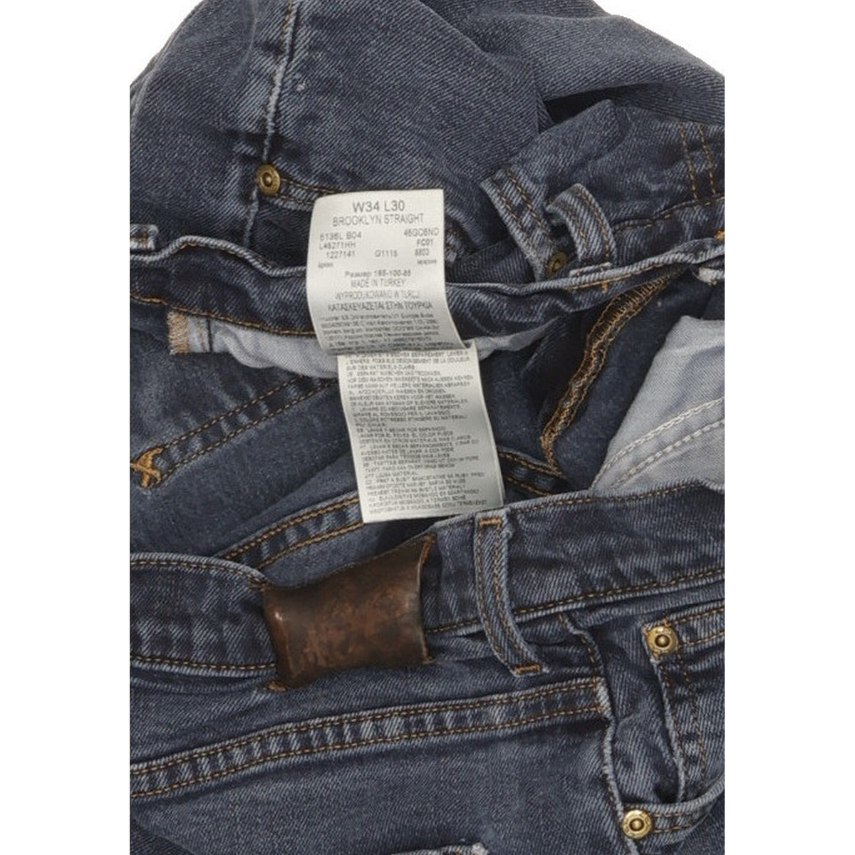Lee Brooklyn Men Blue Straight Regular Stretch Jeans W34 L30