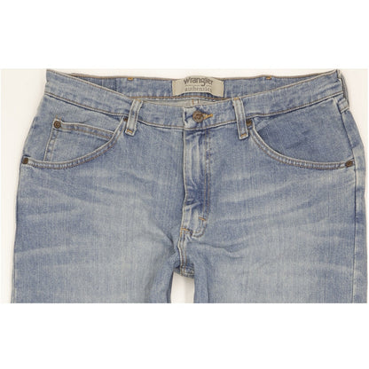 Wrangler Men Blue Straight Regular Stretch Jeans W34 L32