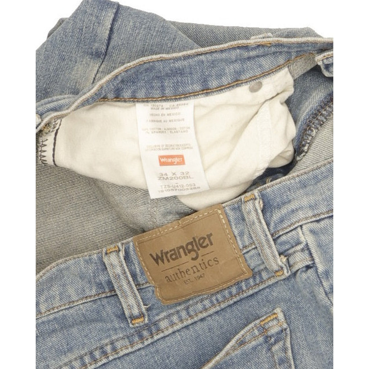 Wrangler Men Blue Straight Regular Stretch Jeans W34 L32