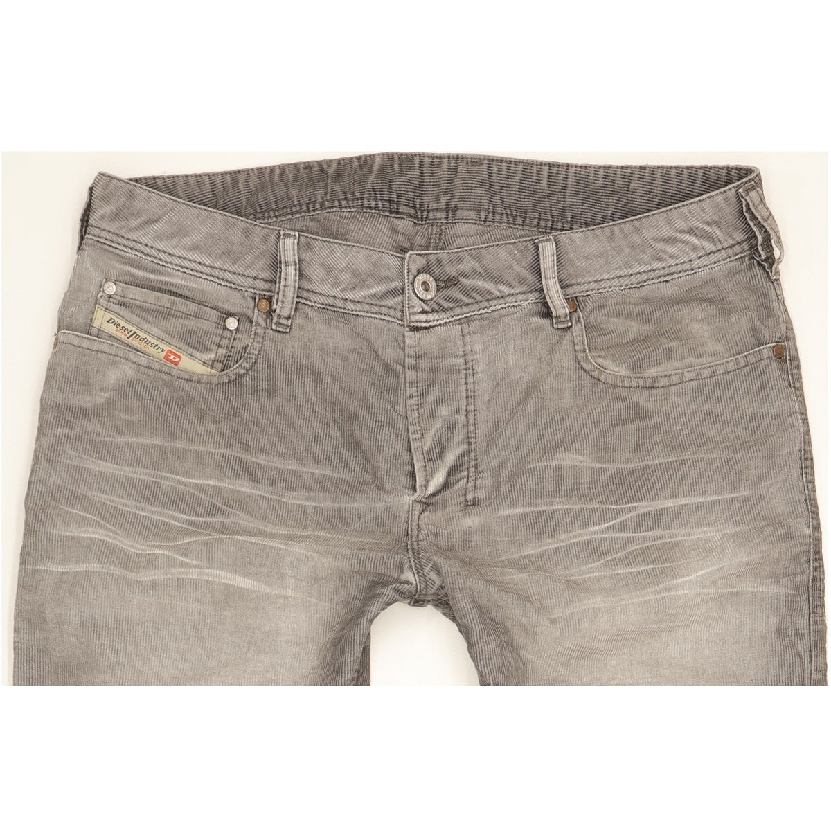 Diesel Zathan Men Grey Straight Regular Trousers W33 L30