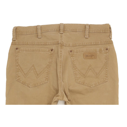 Wrangler Texas Men Brown Straight Regular Stretch Jeans W34 L32