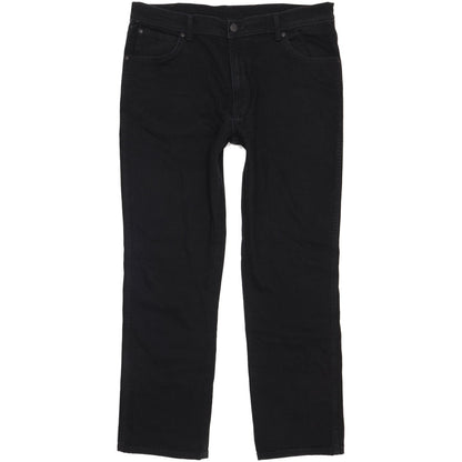 Wrangler Durable Quality Men Black Straight Regular Stretch Jeans W38 L31