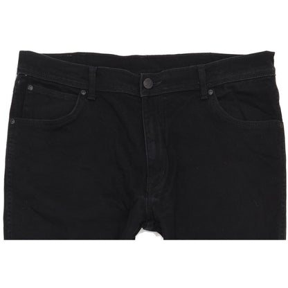Wrangler Durable Quality Men Black Straight Regular Stretch Jeans W38 L31