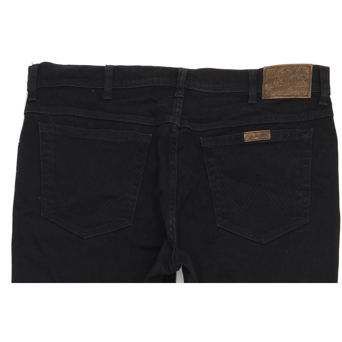 Wrangler Durable Quality Men Black Straight Regular Stretch Jeans W38 L31