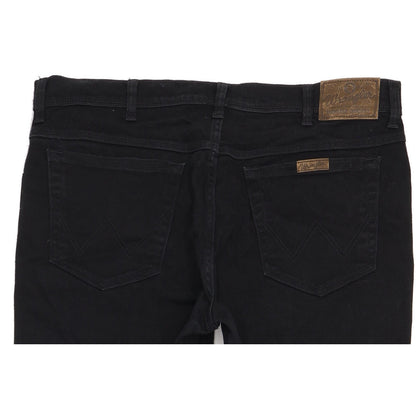 Wrangler Durable Quality Men Black Straight Regular Stretch Jeans W38 L31