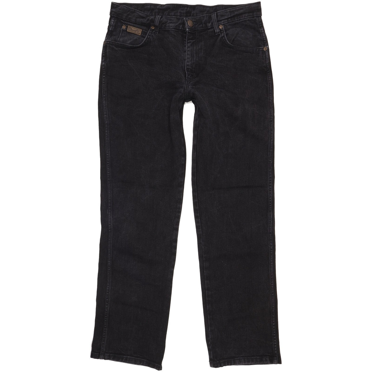 Wrangler Texas Men Black Straight Regular Stretch Jeans W33 L32