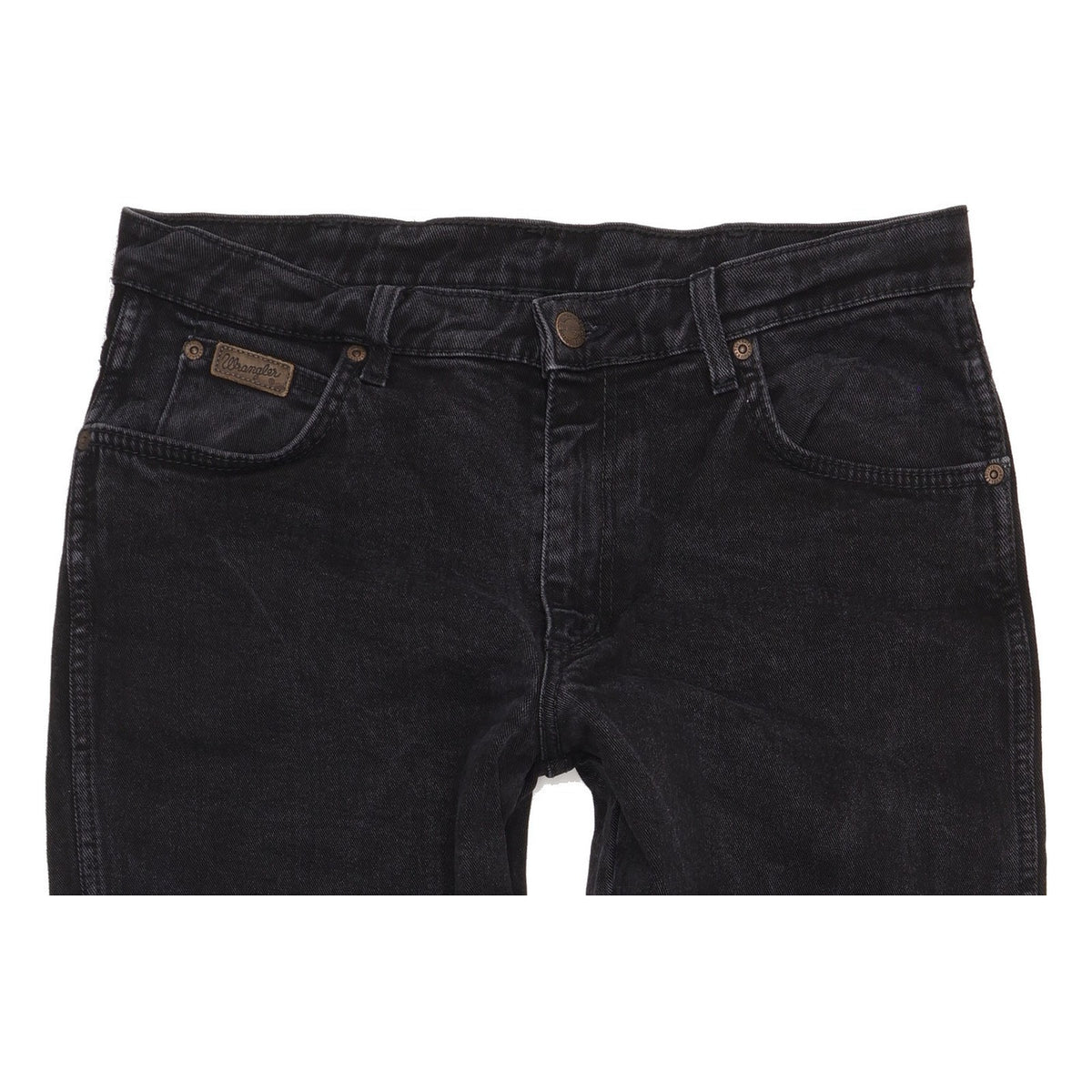 Wrangler Texas Men Black Straight Regular Stretch Jeans W33 L32