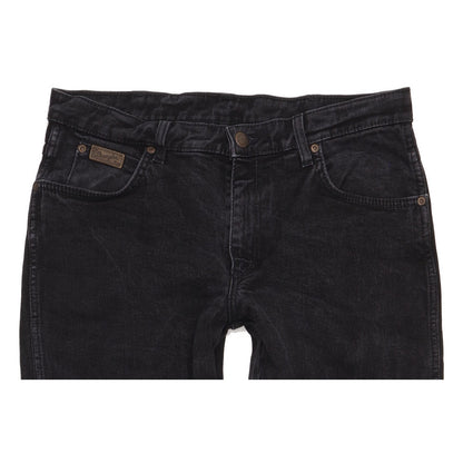 Wrangler Texas Men Black Straight Regular Stretch Jeans W33 L32