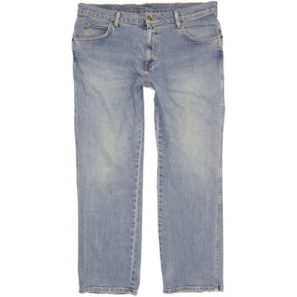 Wrangler Durable Quality Men Blue Straight Regular Stretch Jeans W38 L29