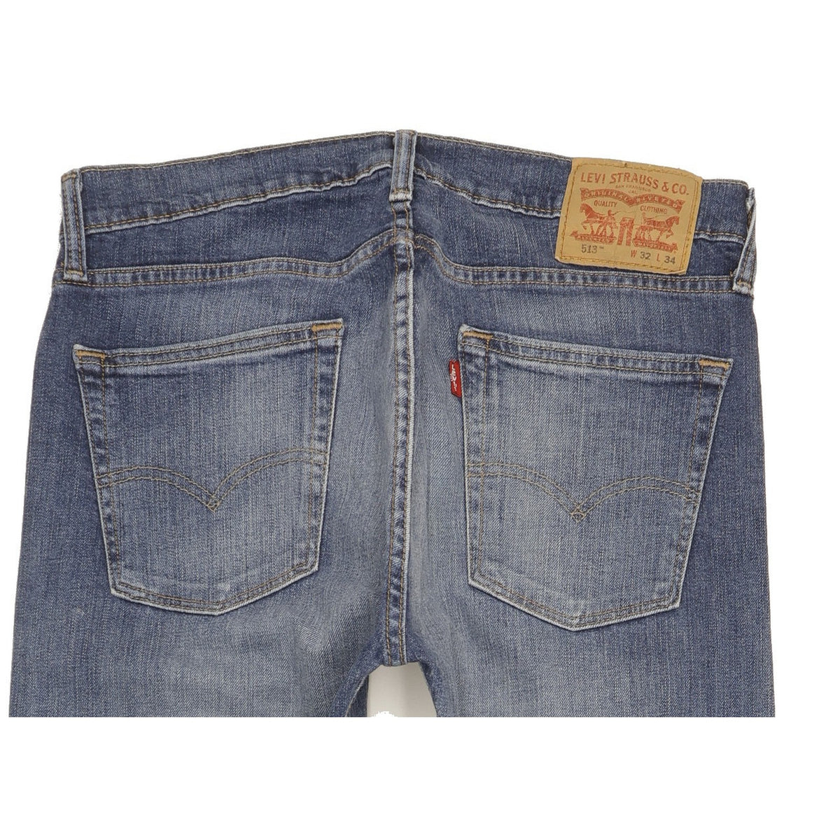 Levi's 513 Men Blue Straight Slim Stretch Jeans W32 L34