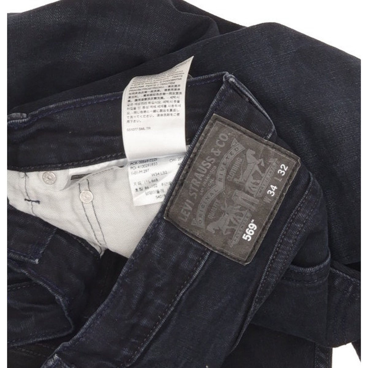 Levi's 569 Men Navy Straight Loose Stretch Jeans W34 L31