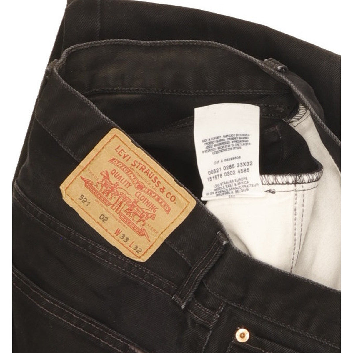 Levi's 521 Men Black Straight Regular Jeans W33 L31