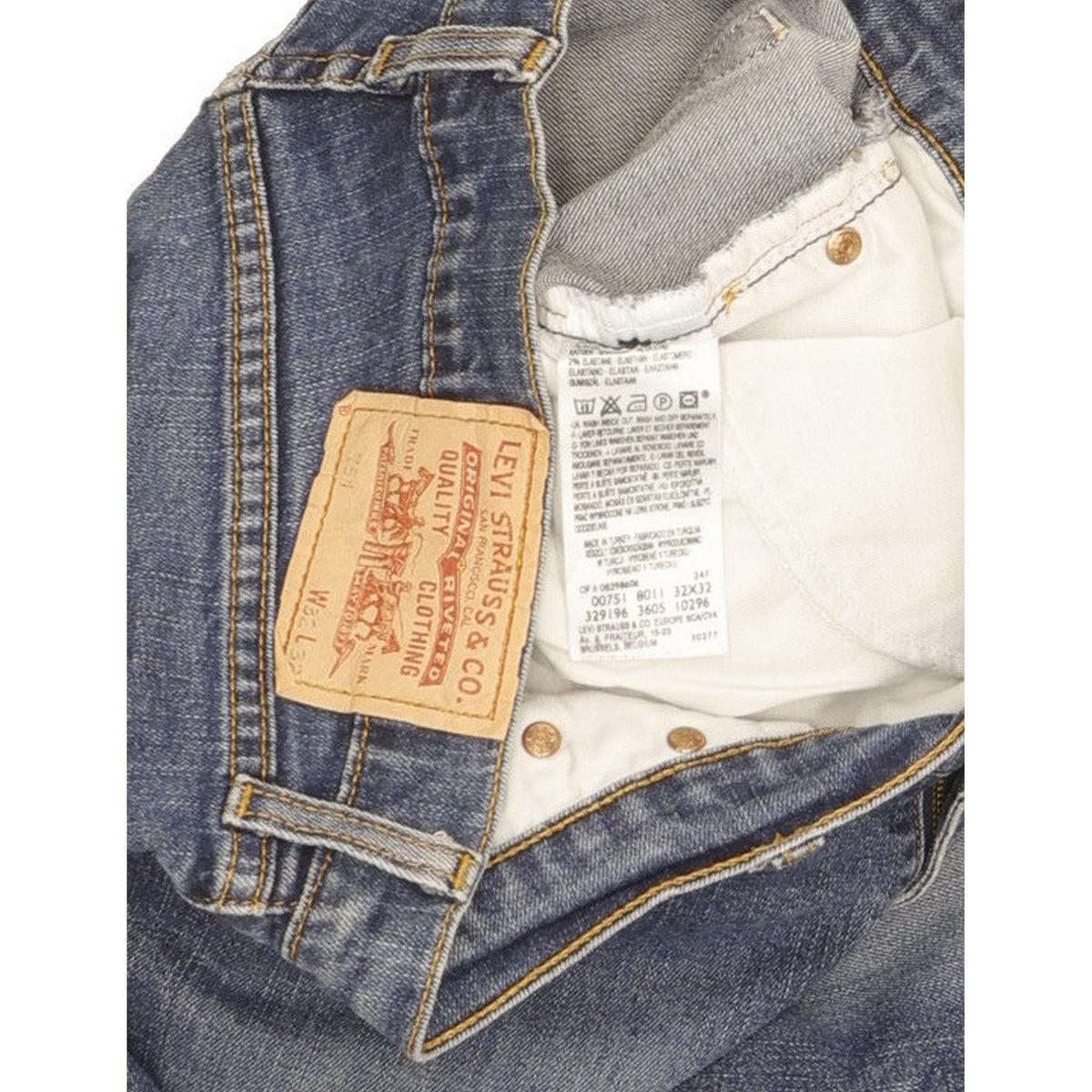 Levi's 751 Men Blue Straight Regular Stretch Jeans W32 L29