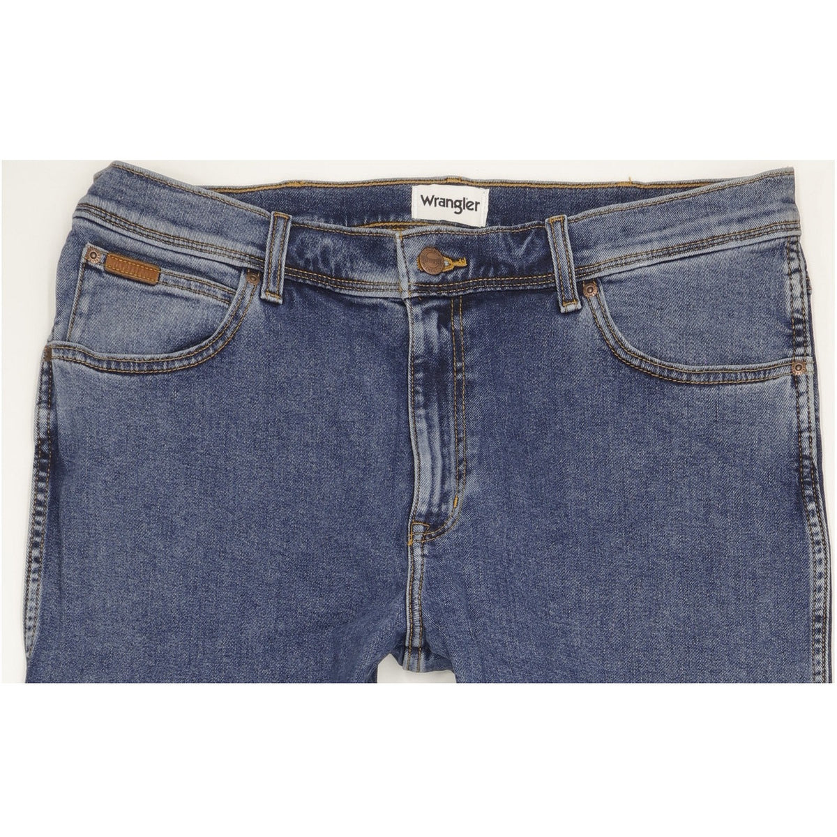 Wrangler Texas Men Blue Straight Regular Stretch Jeans W38 L34