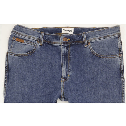 Wrangler Texas Men Blue Straight Regular Stretch Jeans W38 L34
