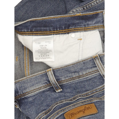 Wrangler Texas Men Blue Straight Regular Stretch Jeans W38 L34