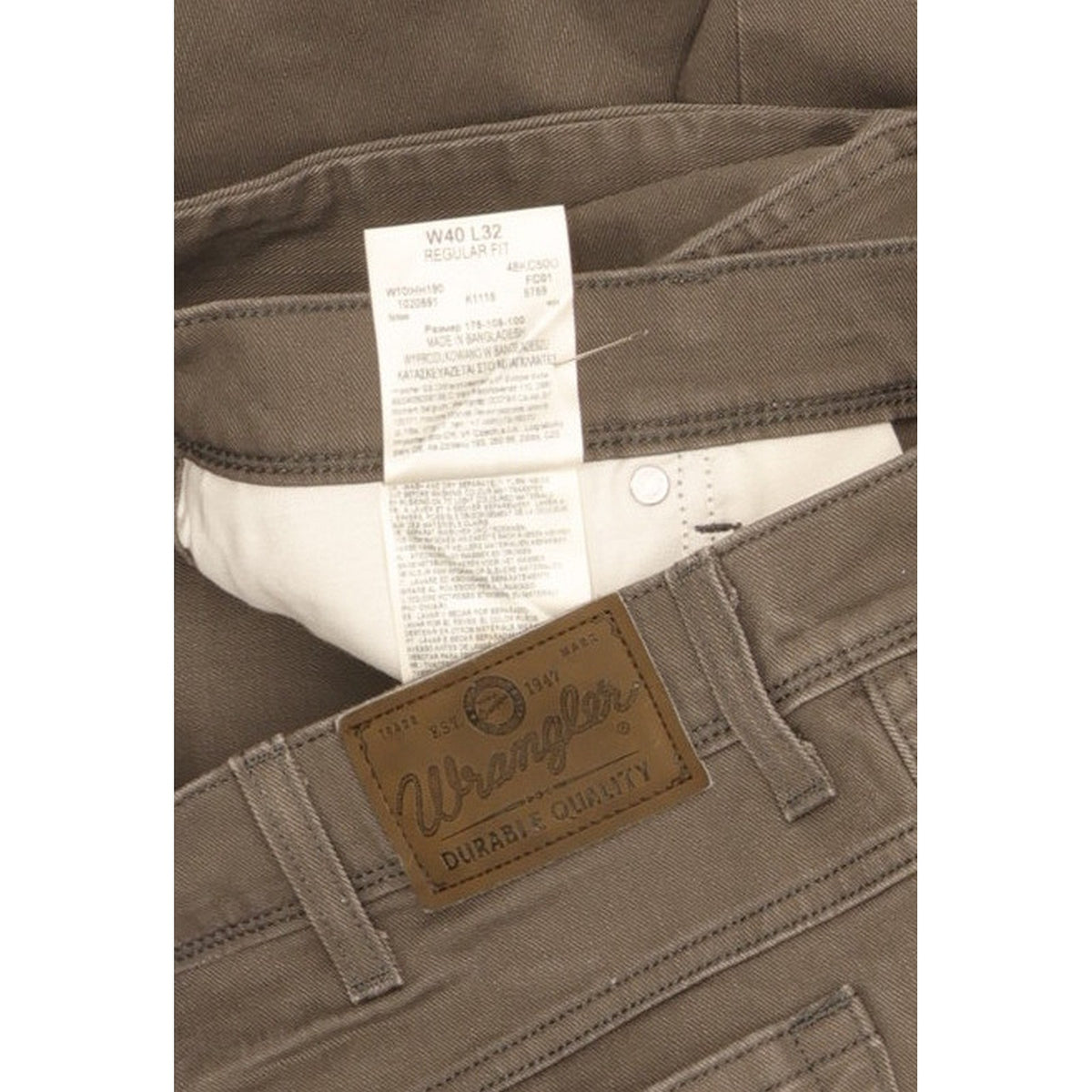 Wrangler Durable Quality Men Grey Straight Regular Stretch Jeans W40 L29
