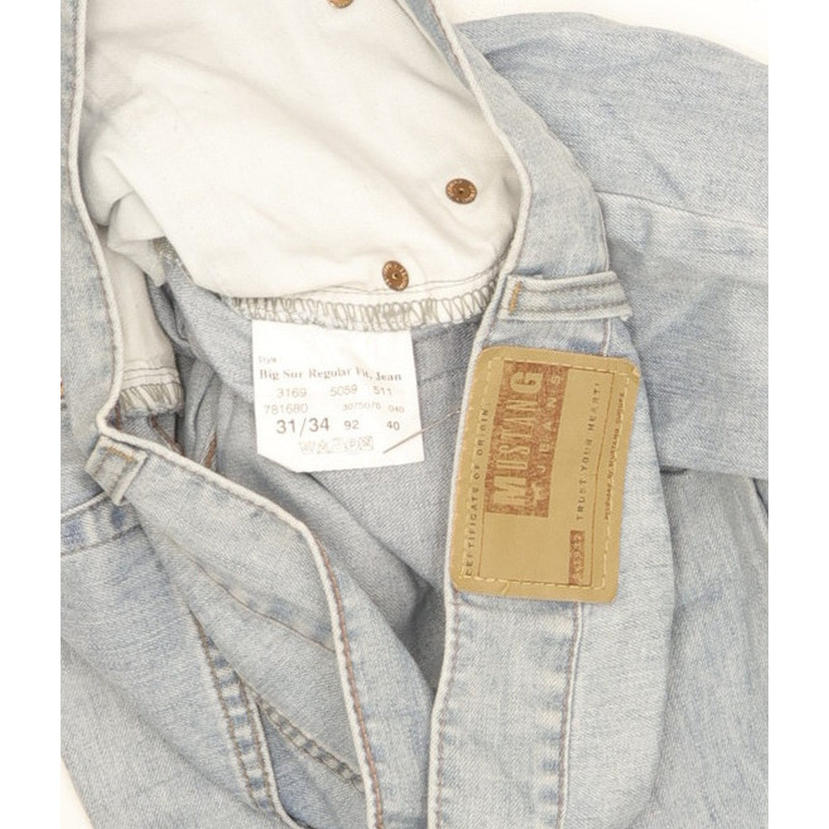 Mustang Big Sur Men Blue Straight Regular Jeans W31 L34
