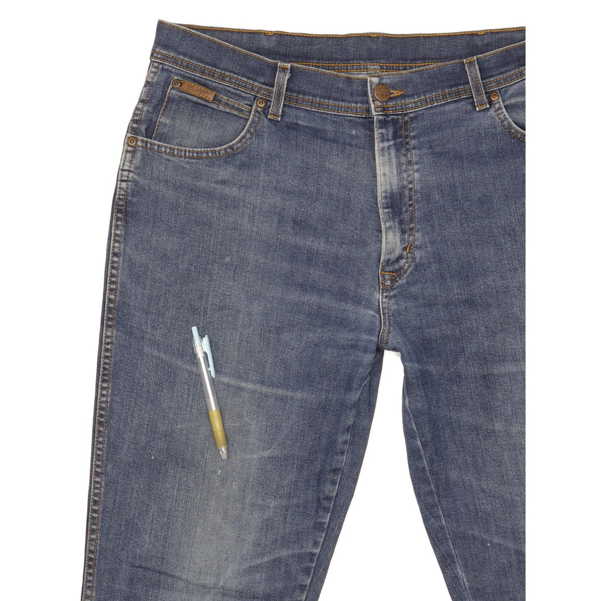 Wrangler Texas Men Blue Straight Regular Stretch Jeans W38 L34