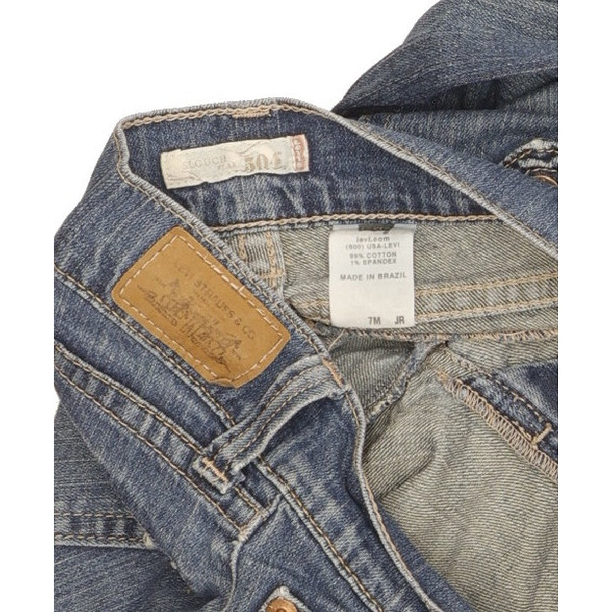 Levi's 504 Kids Blue Straight Slim Stretch Jeans W32 L31