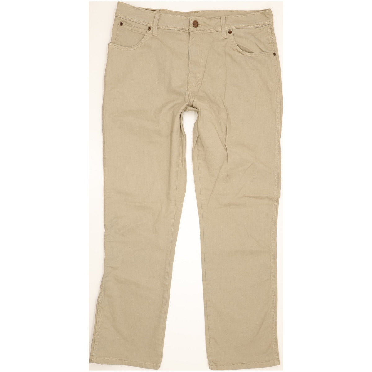 Wrangler Durable Quality Men Beige Straight Regular Stretch Jeans W36 L31