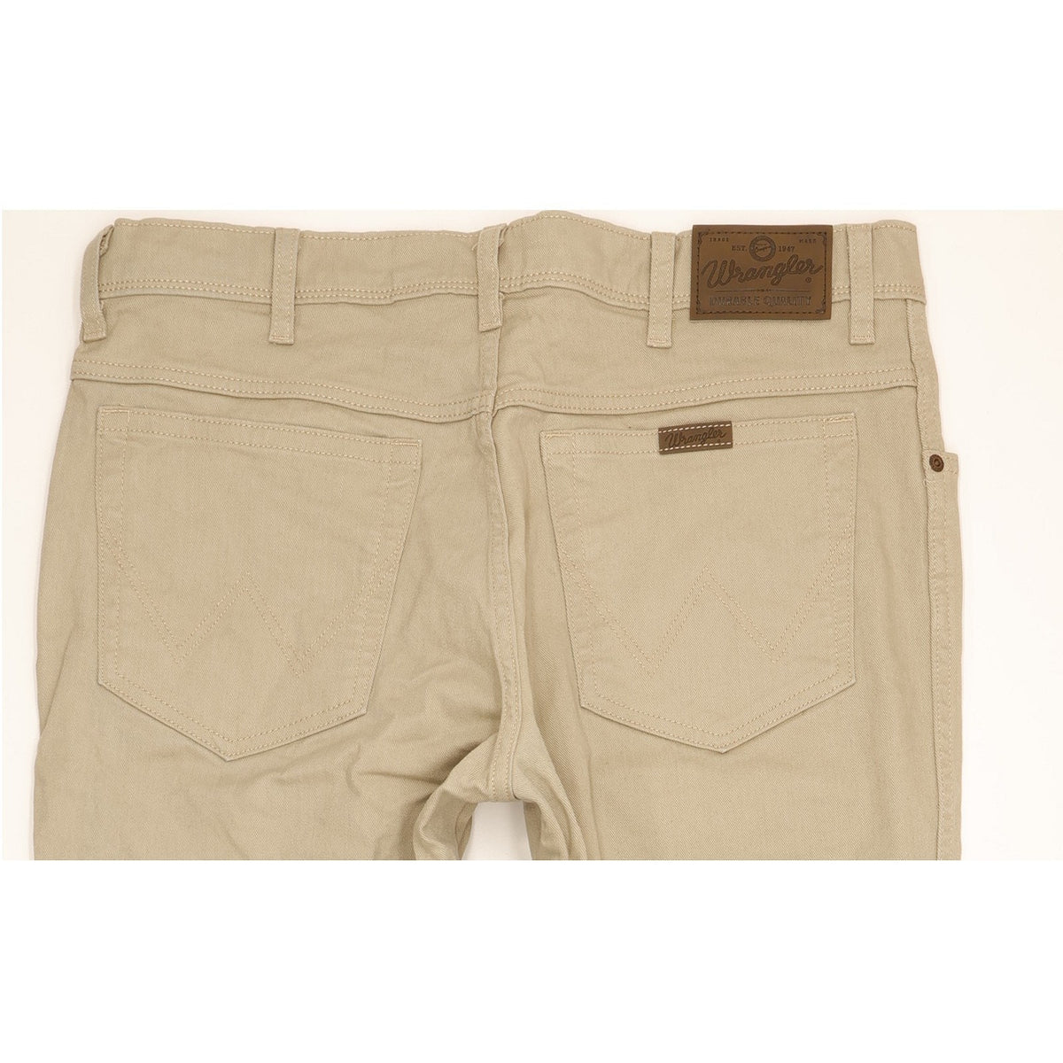 Wrangler Durable Quality Men Beige Straight Regular Stretch Jeans W36 L31