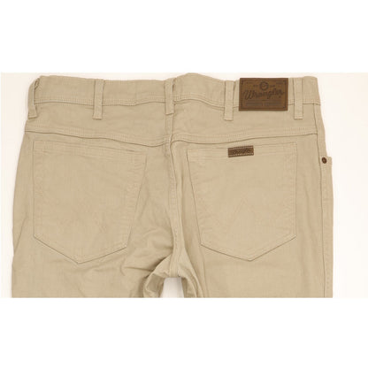 Wrangler Durable Quality Men Beige Straight Regular Stretch Jeans W36 L31