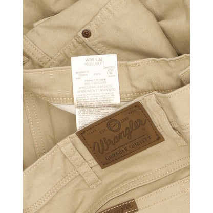 Wrangler Durable Quality Men Beige Straight Regular Stretch Jeans W36 L31