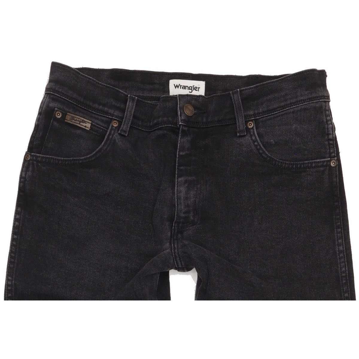 Wrangler Texas Men Black Straight Regular Stretch Jeans W33 L34