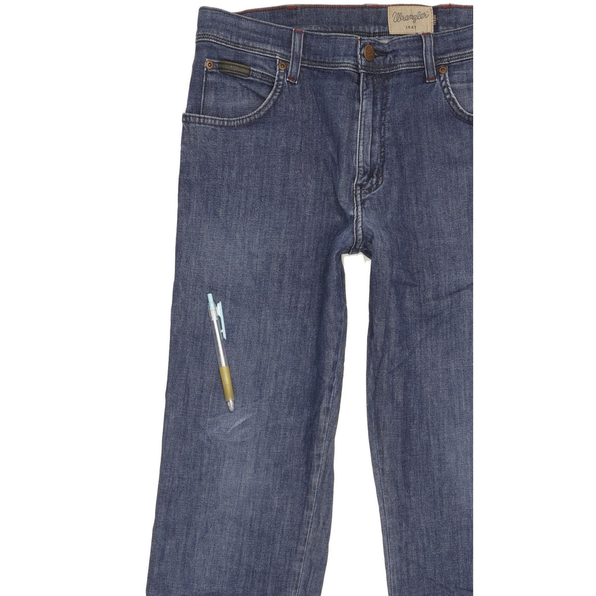 Wrangler Texas Men Blue Straight Regular Stretch Jeans W33 L34