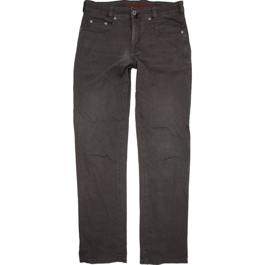 Joker Double Saddle Men Brown Straight Regular Stretch Jeans W33 L34