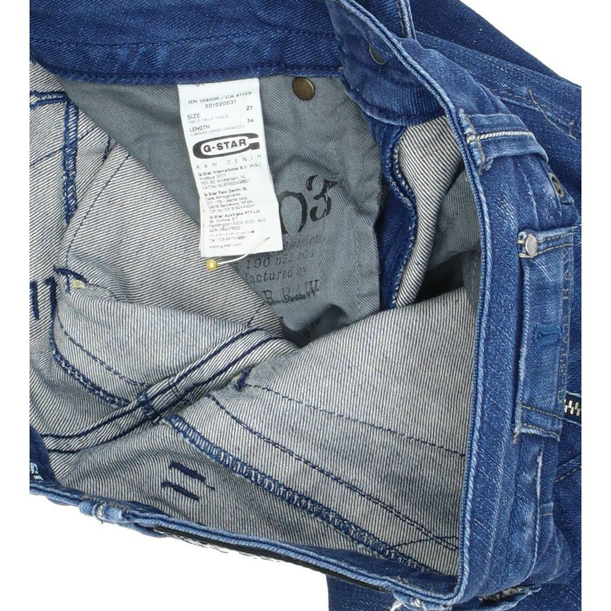 G-Star Austin Women Blue Skinny Slim Stretch Jeans W27 L34