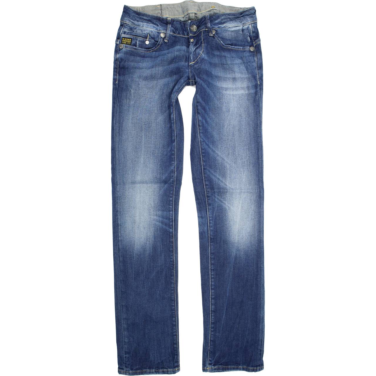 G-Star Women Blue Straight Regular Stretch Jeans W28 L32