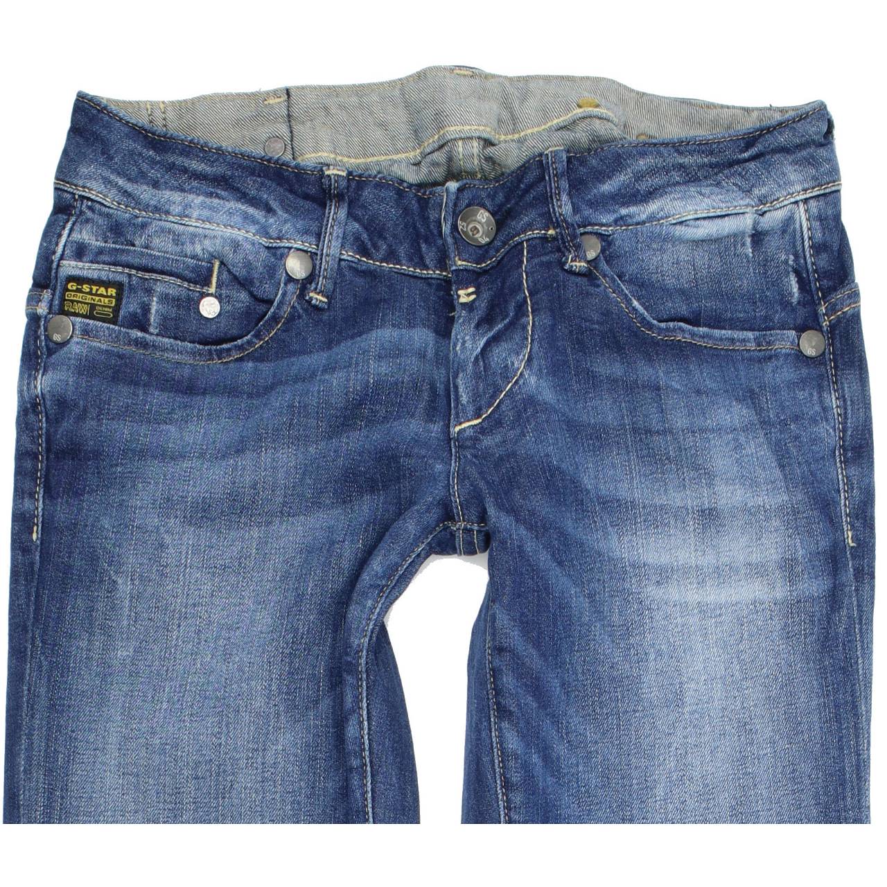 G-Star Women Blue Straight Regular Stretch Jeans W28 L32