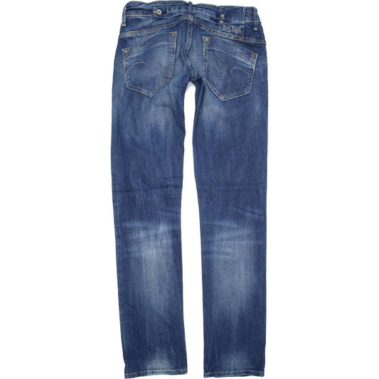 G-Star Women Blue Straight Regular Stretch Jeans W28 L32