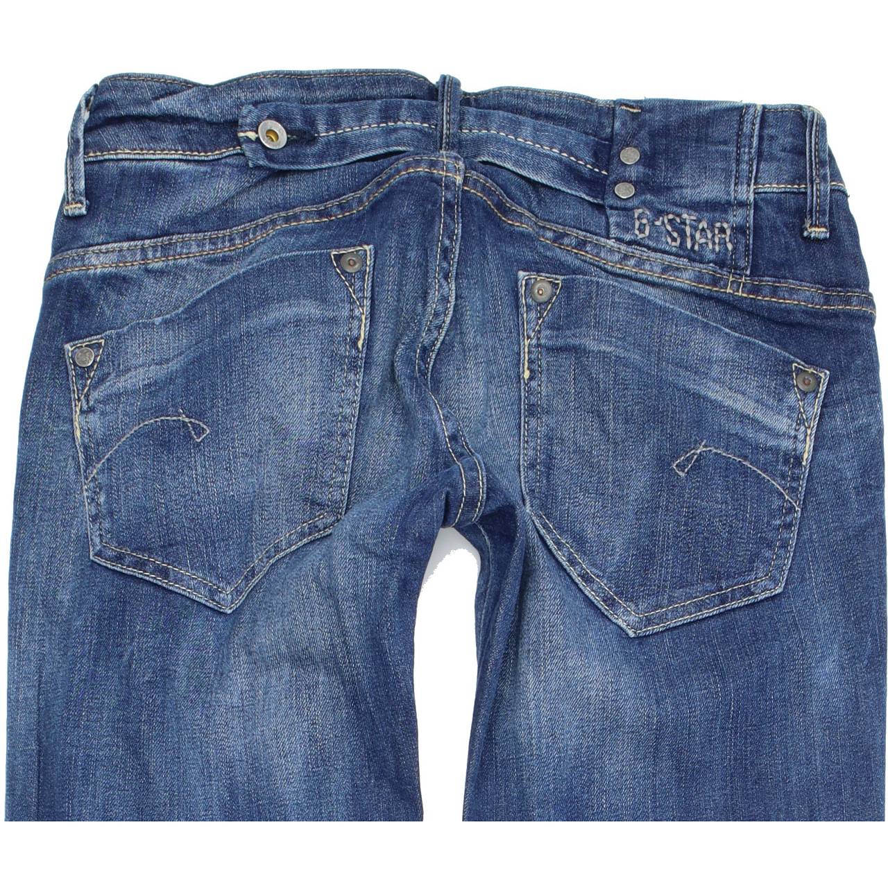 G-Star Women Blue Straight Regular Stretch Jeans W28 L32