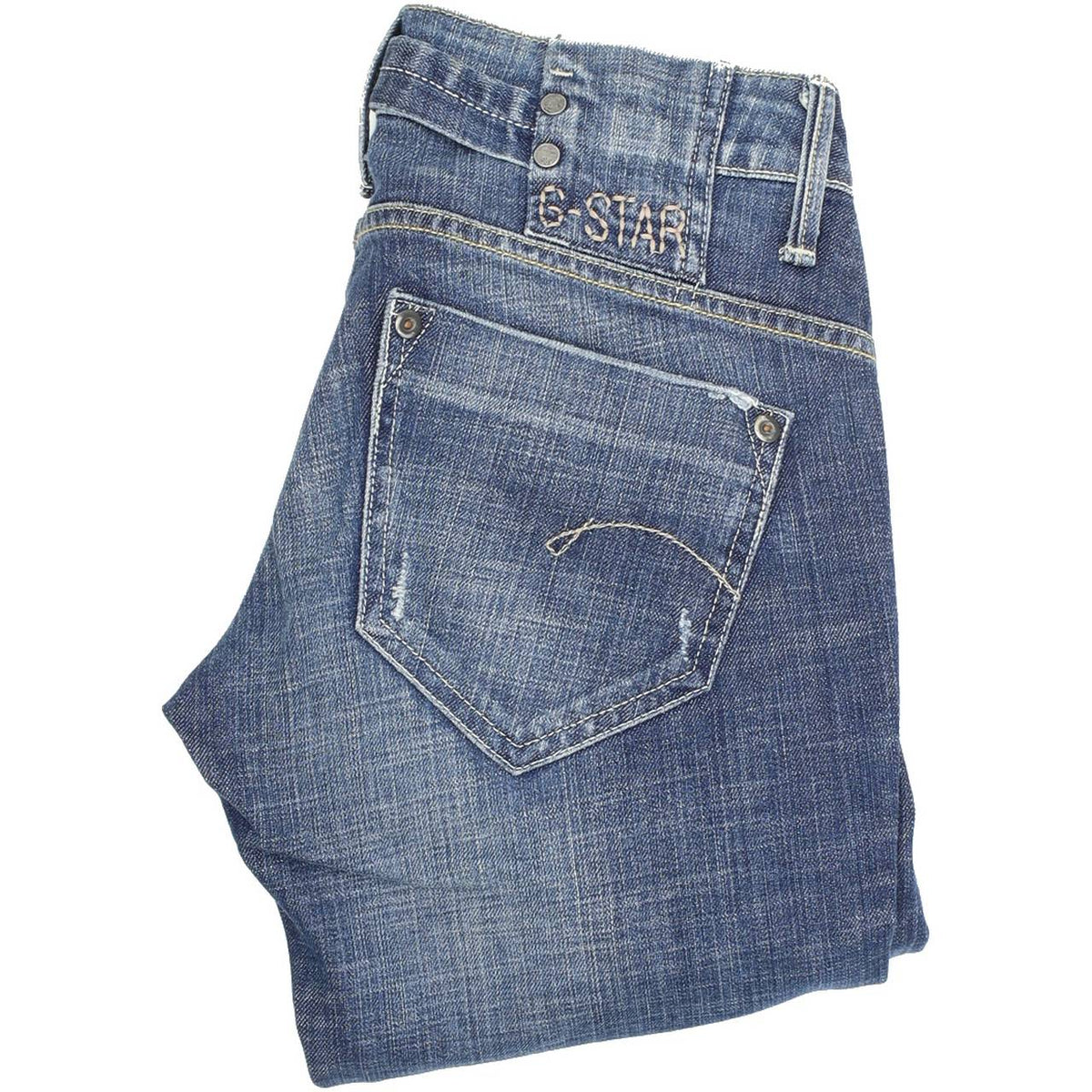 G-Star Midge Women Blue Straight Regular Stretch Jeans W26 L30