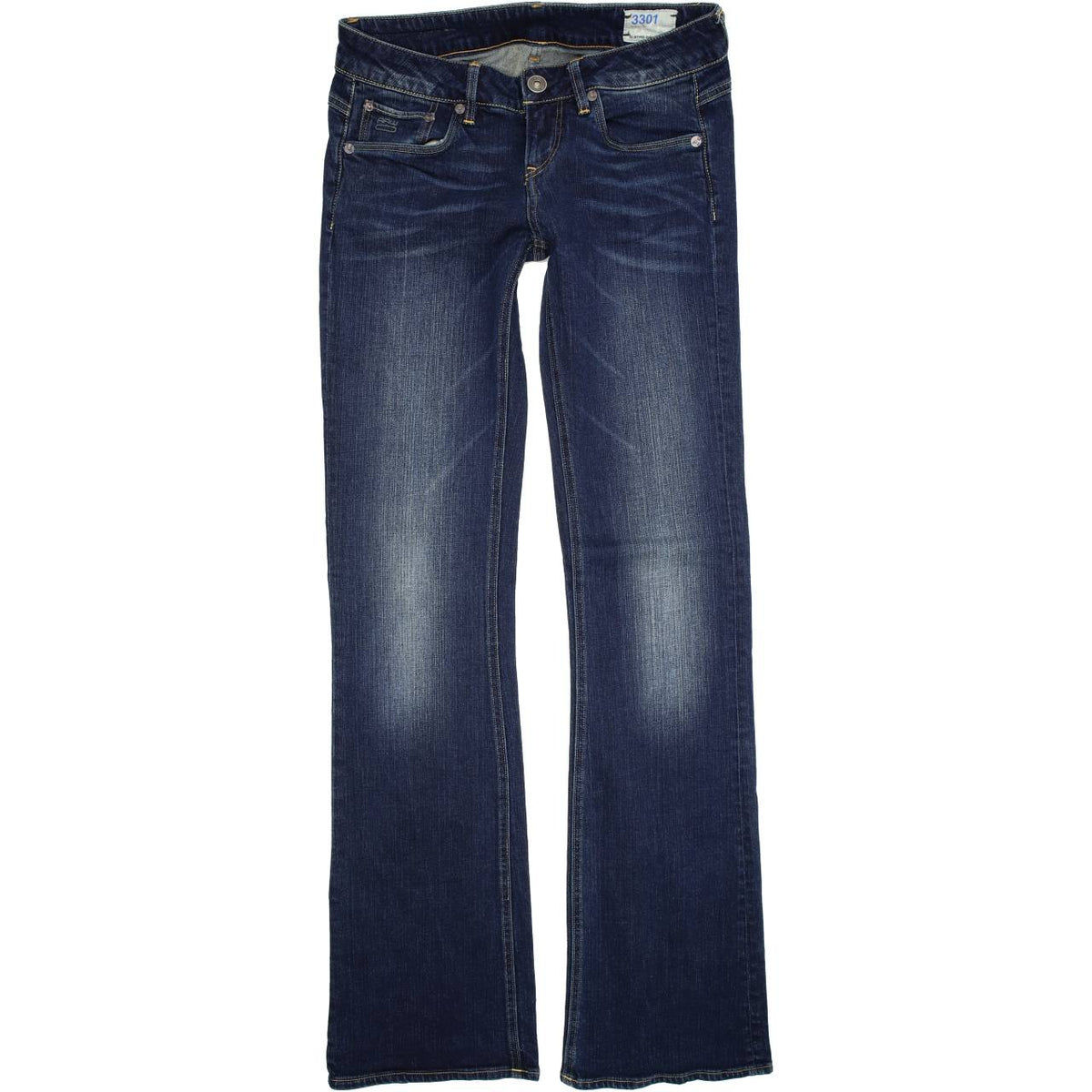 G-Star 3301 Women Blue Bootcut Regular Stretch Jeans W27 L34