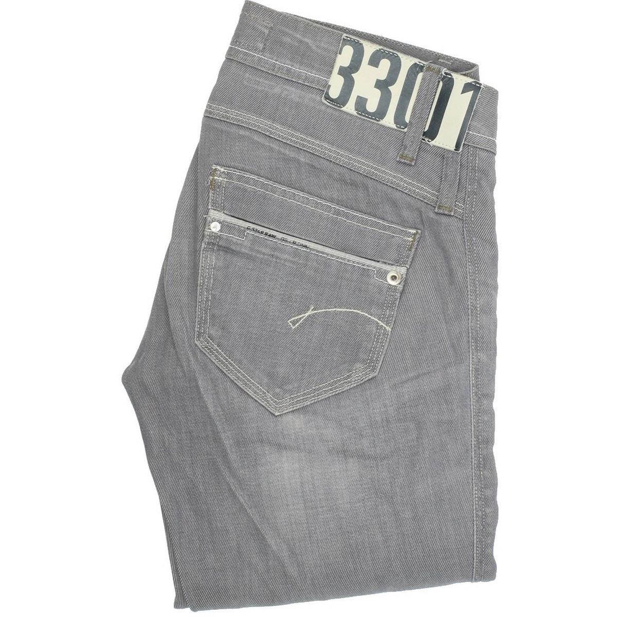 G-Star Saville Women Grey Straight Slim Stretch Jeans W26 L31