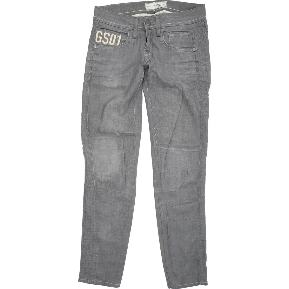 G-Star Saville Women Grey Straight Slim Stretch Jeans W26 L31