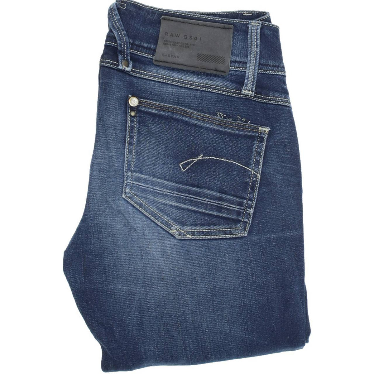 G-Star Lynn Women Blue Straight Regular Stretch Jeans W26 L30
