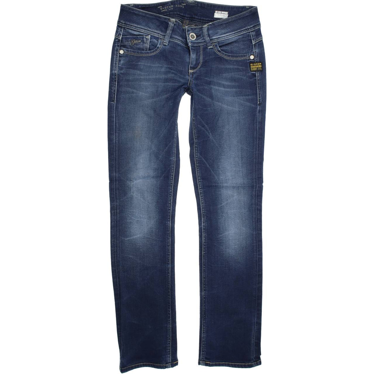 G-Star Lynn Women Blue Straight Regular Stretch Jeans W26 L30