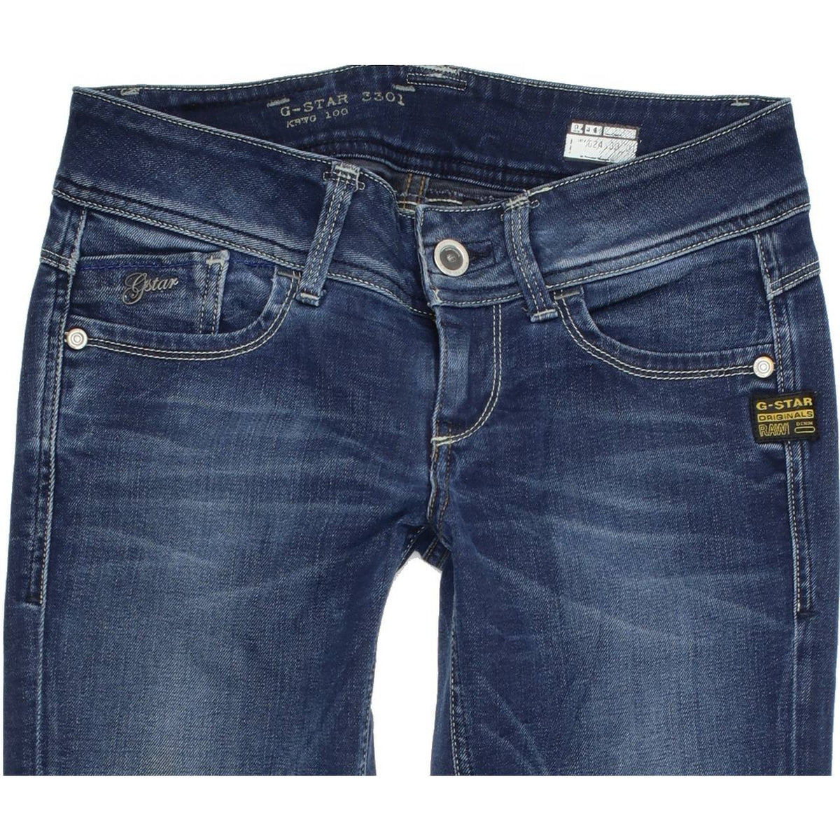 G-Star Lynn Women Blue Straight Regular Stretch Jeans W26 L30