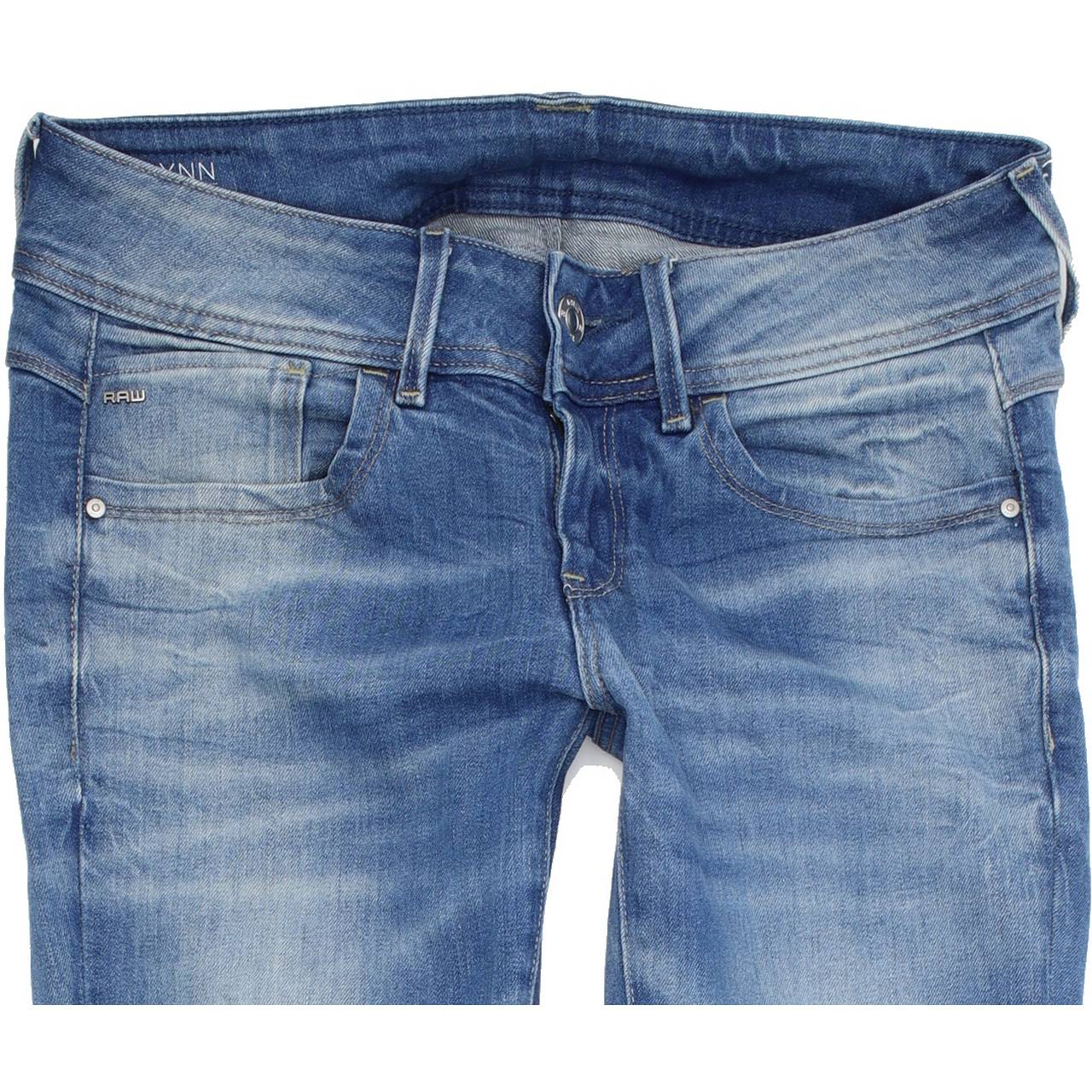 G-Star Lynn Mid Women Blue Skinny Slim Stretch Jeans W28 L32