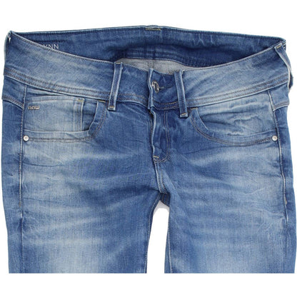 G-Star Lynn Mid Women Blue Skinny Slim Stretch Jeans W28 L32