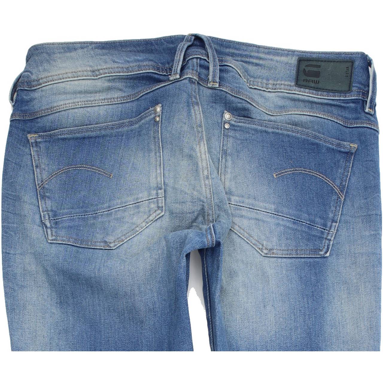 G-Star Lynn Mid Women Blue Skinny Slim Stretch Jeans W28 L32