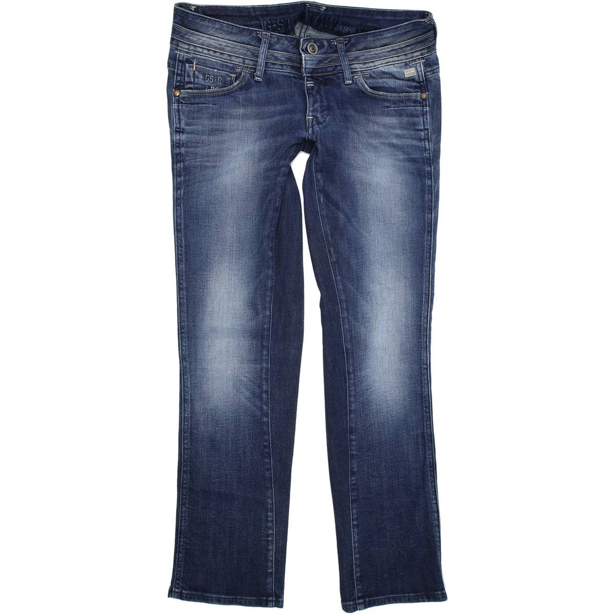 G-Star Heller Women Blue Straight Regular Stretch Jeans W28 L30