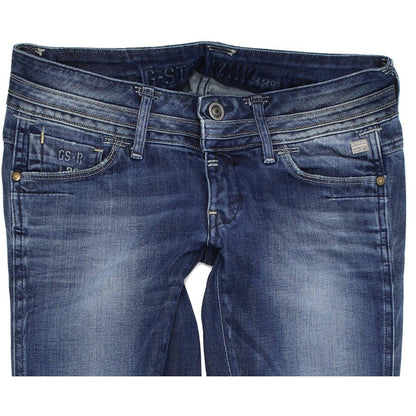 G-Star Heller Women Blue Straight Regular Stretch Jeans W28 L30